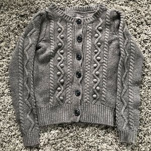 AERIE Gray Thick Cable Knitted Sweater Sz S